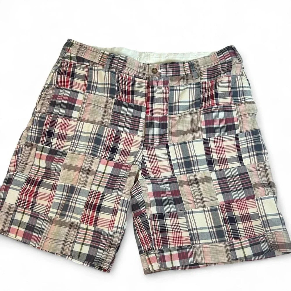 Jos. A. Bank Men’s Vintage 90s Patchwork Plaid Shorts – Size 38
